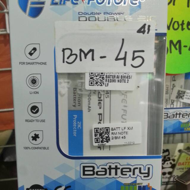 Baterai batre xiaomi Bm-45 double power