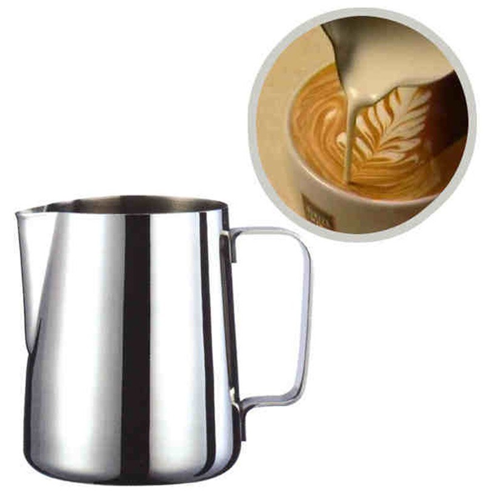 Cangkir Pitcher Desain Bunga Bahan Stainless Steel Untuk Kopi Cappuccino Susu Latte Art