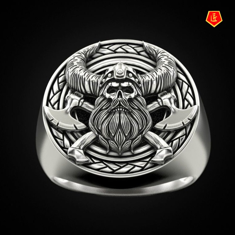 [Ready Stock]Retro Personality Skull Men's Ring