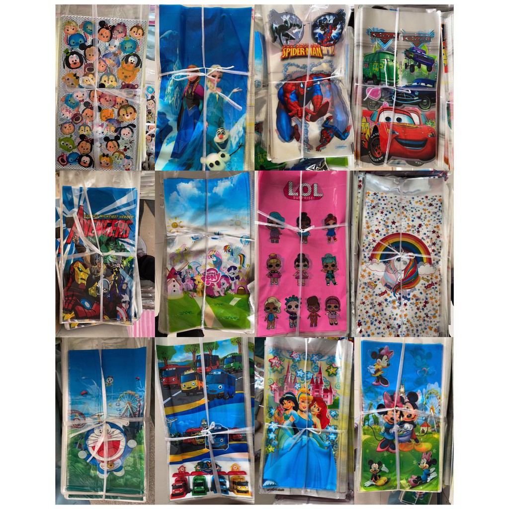 Plastik Ulang Tahun Karakter Kecil 20 x 30/ Plastik Snack / BOP Kecil