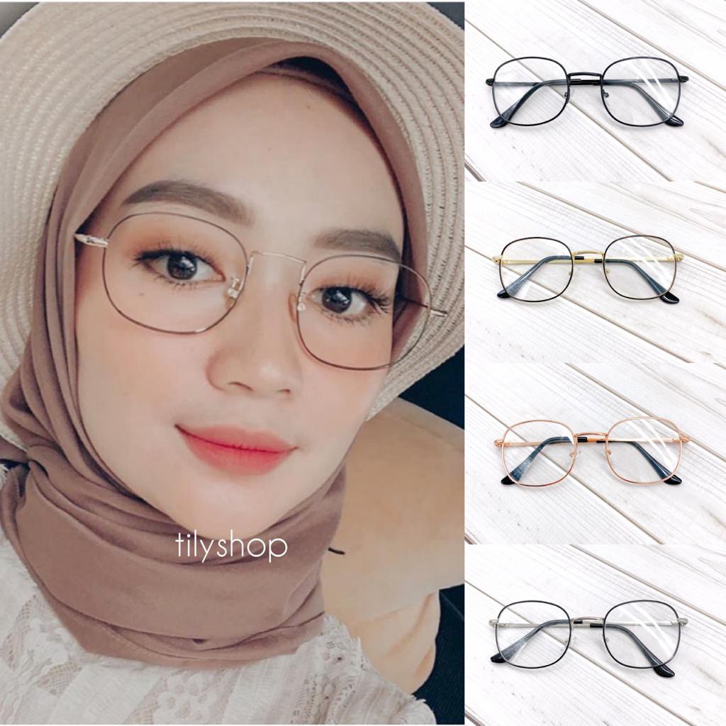 Frame Kacamata Minus Anti Radiasi Square 180 Besi Wanita Pria TERMURAH