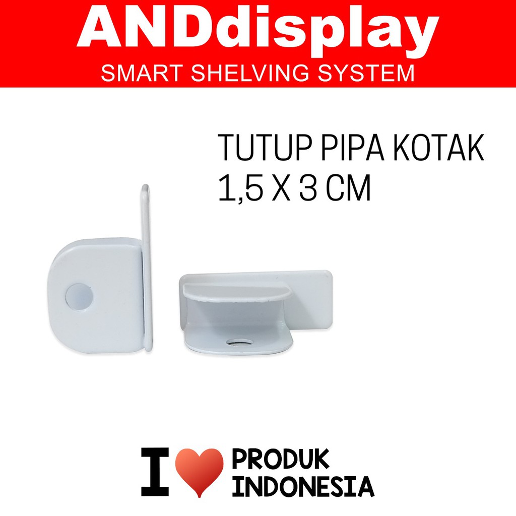 TUTUP PIPA KOTAK 15 X 30 MM ISI 2 PCS SULING BAJU BRACKET H 5 CM H5 5CM TEMBOK