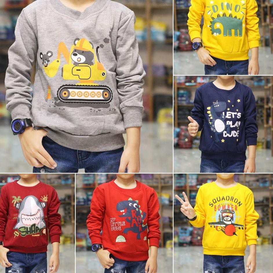 Lagi Tren HOT SALE SUPLIER BAJU ANAK BANDUNG TERMURAH SWEATER ANAK KARAKTER MOBIL POLICE BIRU DE