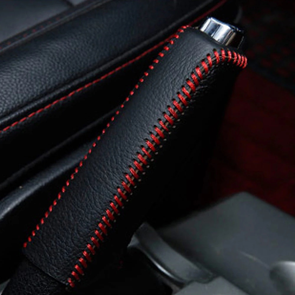 Universal Sarung Cover Kulit Rem Tangan Dan Gigi Persneling Interior Cover Handbrake Mobil Cover Perseneling Sarung Rem Tangan