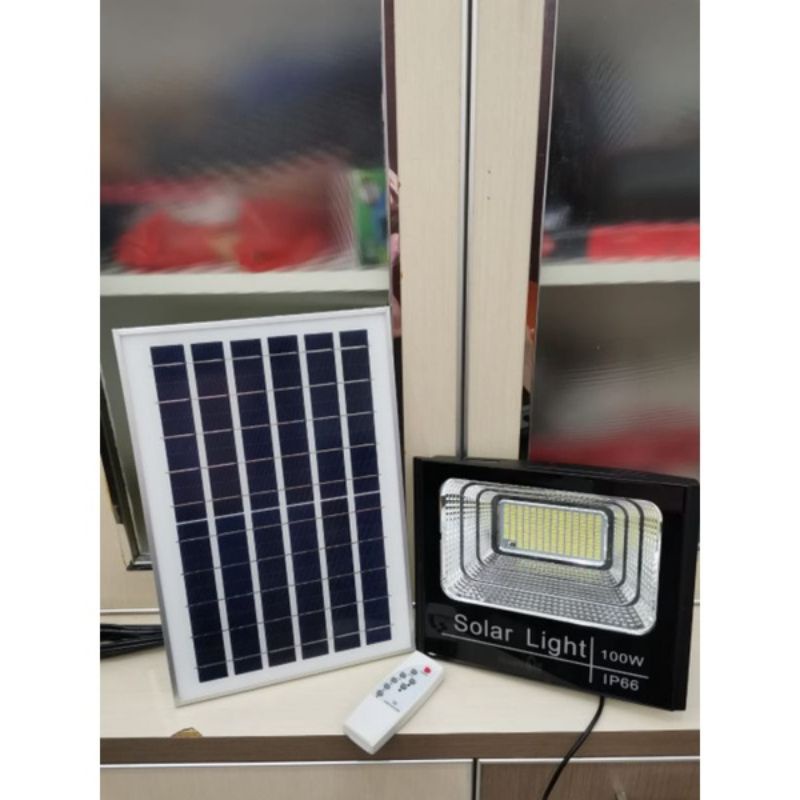 Solar Lamp Waterproof SUNPRO IP66 100 Watt Floodlight / Lampu JPU Taman Jalan LED Sorot Tenaga Matahari