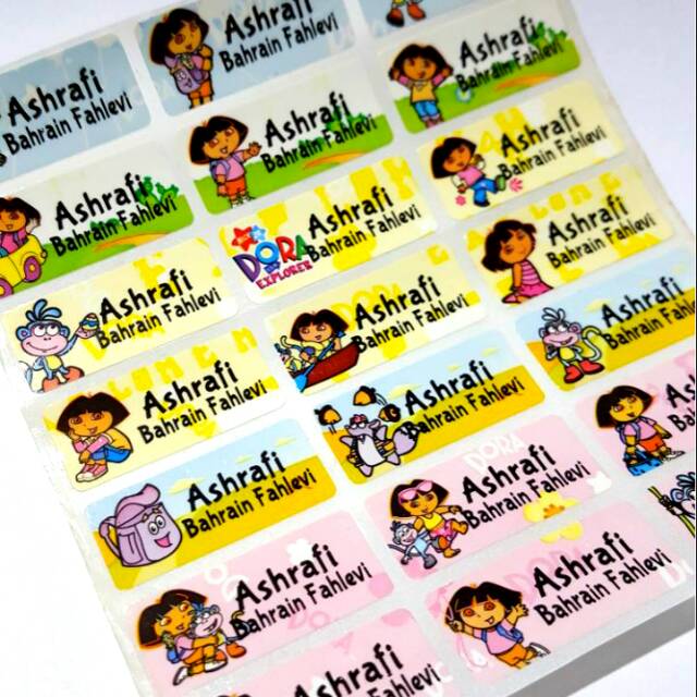 

Label nama anti air stiker waterproof Dora the Explorer