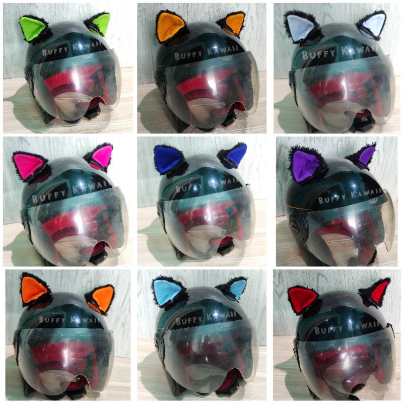 nekomimi helm aksesories helmet warna warni kuping kucing halloween cosplay rider