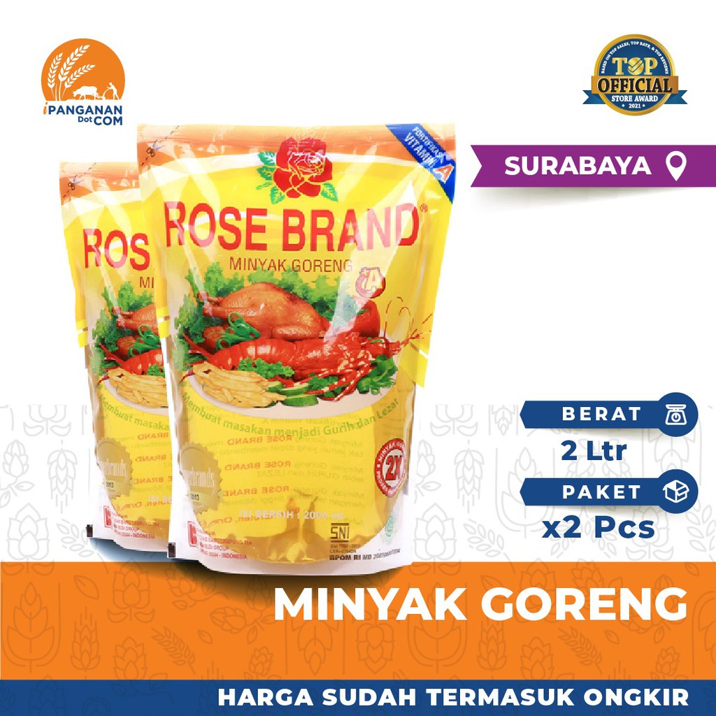 

Rose Brand Minyak Goreng 2L x 2Pack (Harga + Ongkir)-SBY
