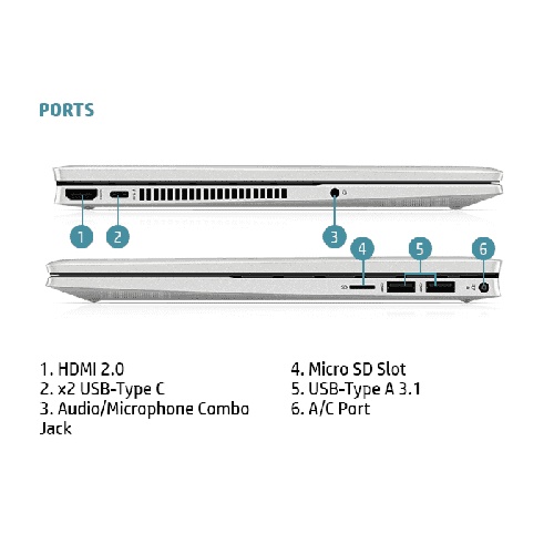 Hp Laptop Pav X360 Conv 14-DY0064TU-FHD Touch 14-8GB-SSD 512GB-Silver