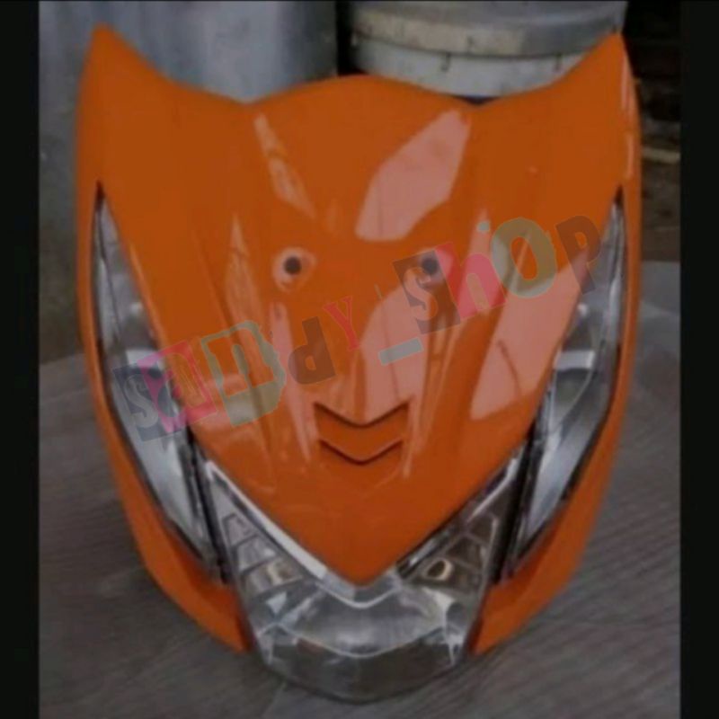 TAMENG DEPAN + LAMPU SET DEPAN HONDA BEAT FI 2013-2014 ORANGE