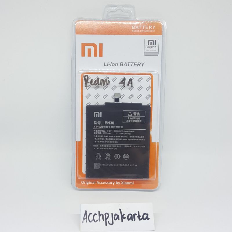 Baterai Hp XiaoMi Redmi 4A BN 30 Original / Battery Batrai Batre BN30