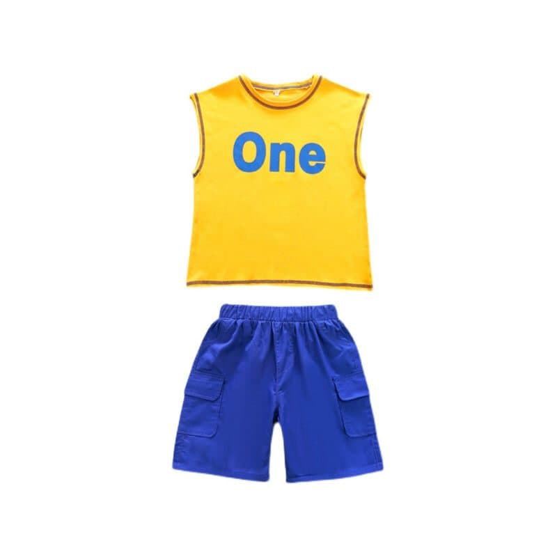 Promo !! Setelan baju anak laki-laki / setelan one text oblong ukuran 2-4tahun / Setelan anak import trendy / Baju anak cowok keren