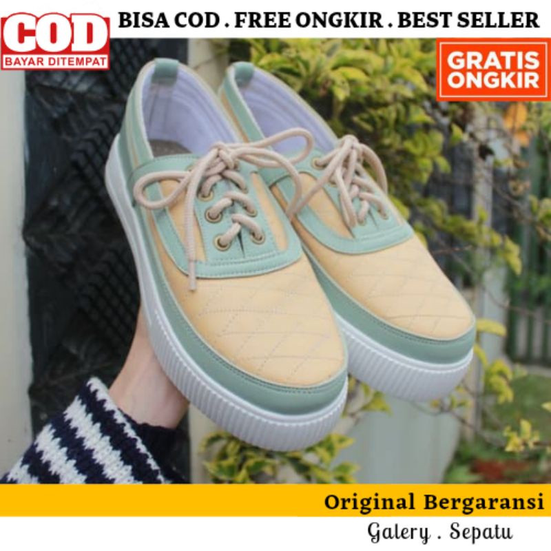 Sepatu Sneakers Wanita Sepatu Wanita Tali One Love Original Sneaker WedgesWanita Wedges Tali Wanita 