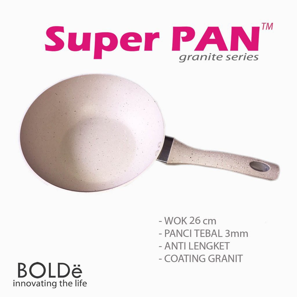 BOLDe Super PAN - WOK ( WAJAN ) 26 cm Warna Beige Krem