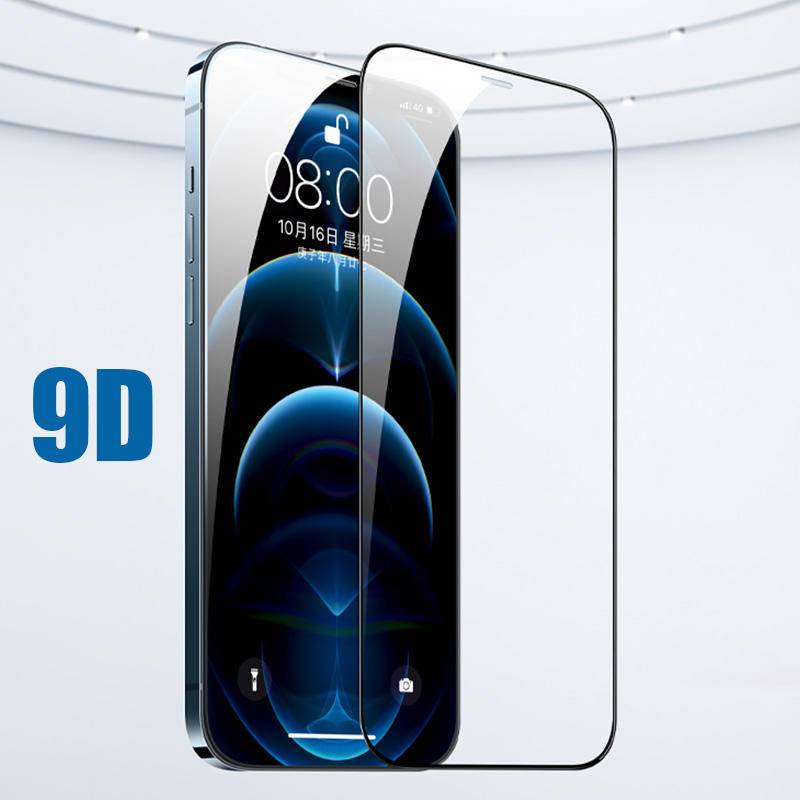 Pelindung Layar Tempered glass 9D HD Untuk iPhone 13 12 11 Pro MAX Mini X XS MAX XR SE 2022 2020 6 6s 7 8 Plus