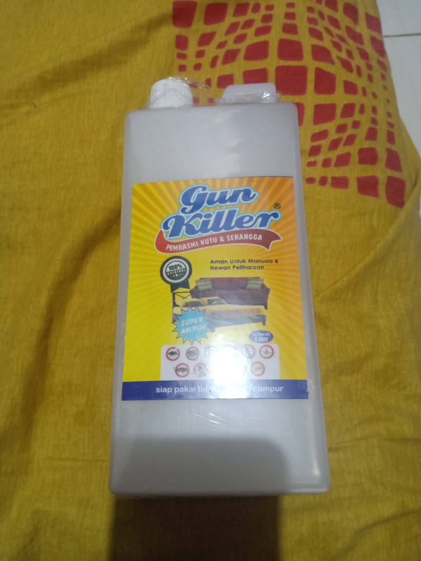 Pembasmi Kutu Kasur Tungau Anti Kutu Busuk Obat Kutu Gun Killer 1 Liter Free Botol 100ml