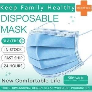 Masker 3 ply Biru Blue Orlee Bedah Earloop Kemenkes 3ply 50pcs