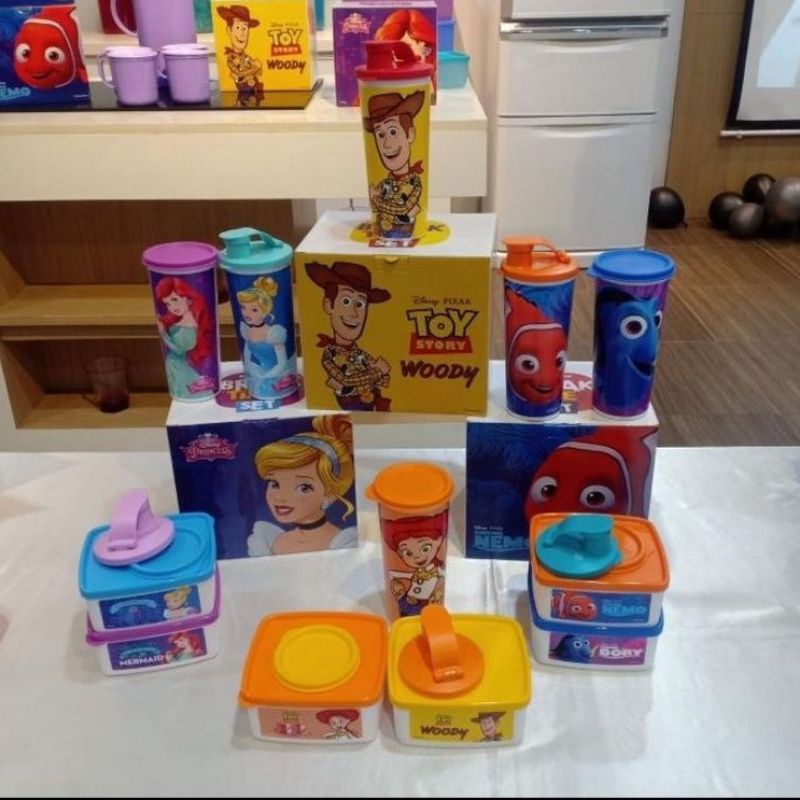 TEMPAT WADAH BEKAL break time set eceran (tanpa box) princess toy story nemo disney