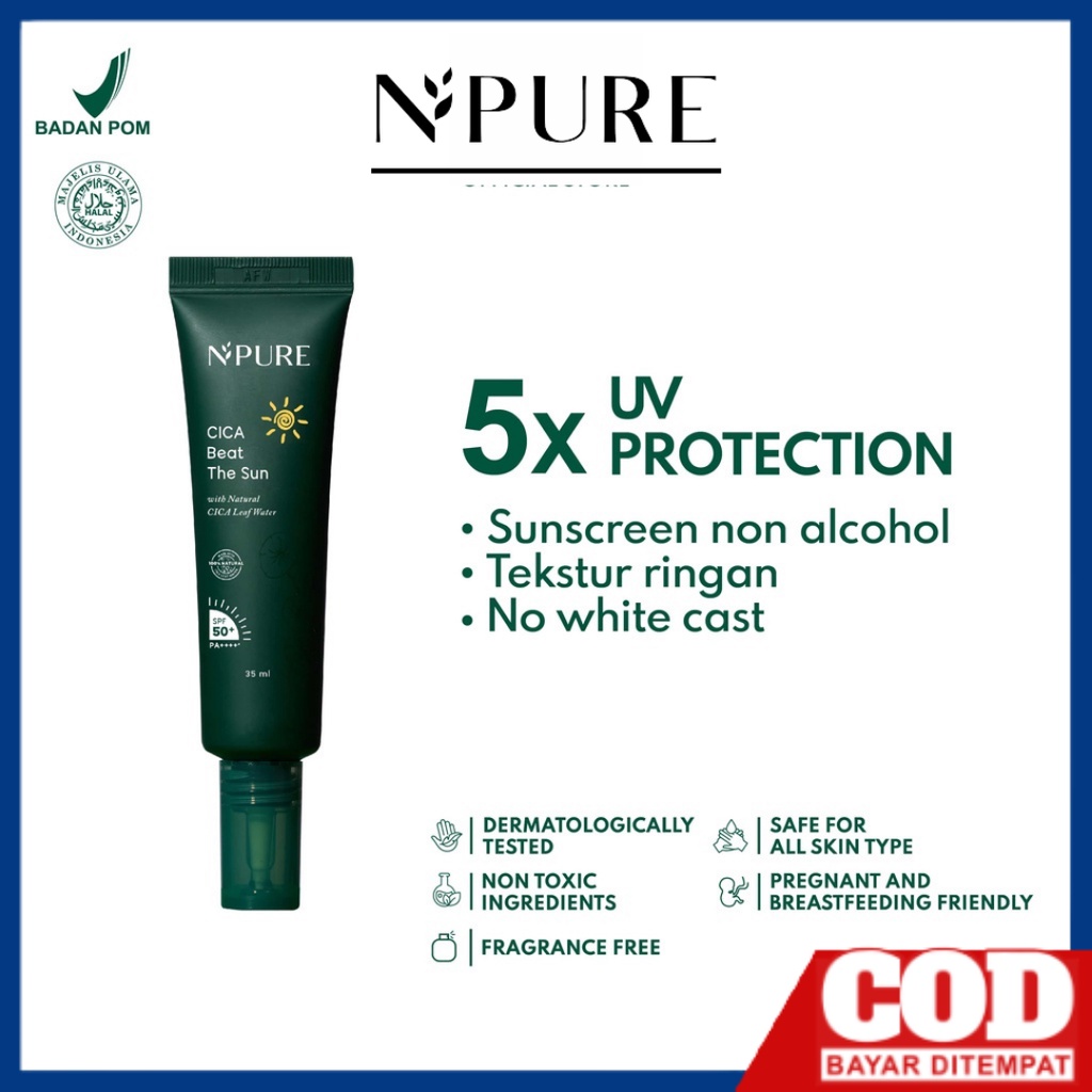 N'PURE Cica Beat The Sun SPF 50 PA ++++ Sunscreen Wajah