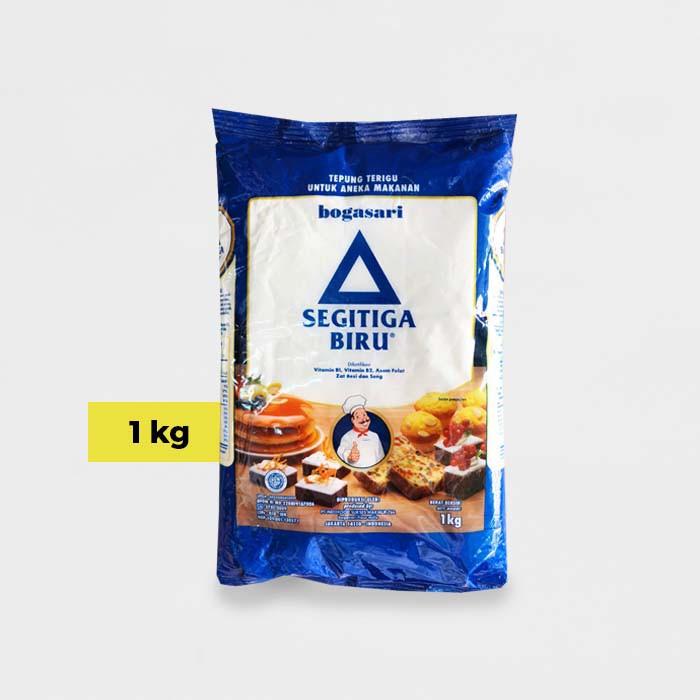 

Tepung Segitiga Biru Premium/Tepung Protein Sedang/All Purpose Flour/Medium Flour 1 Kg