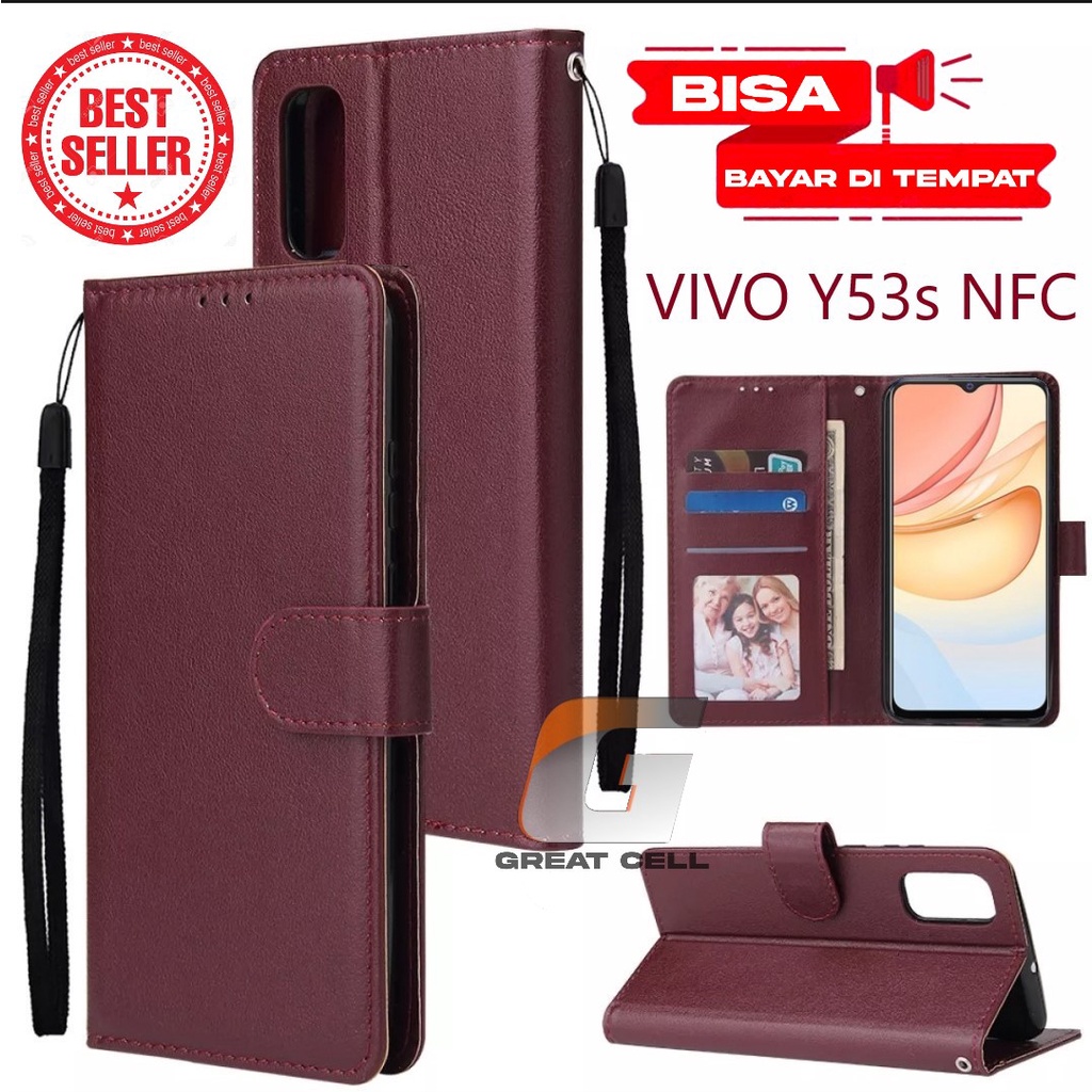 DOMPET HP UNTUK VIVO Y53s NFC / LEATHER FLIP CASE VIVO Y53s