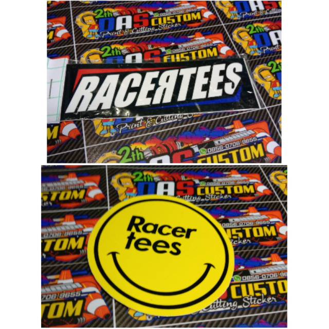 Sticker printing RACERTEES minim pembelian produk harus 20rb