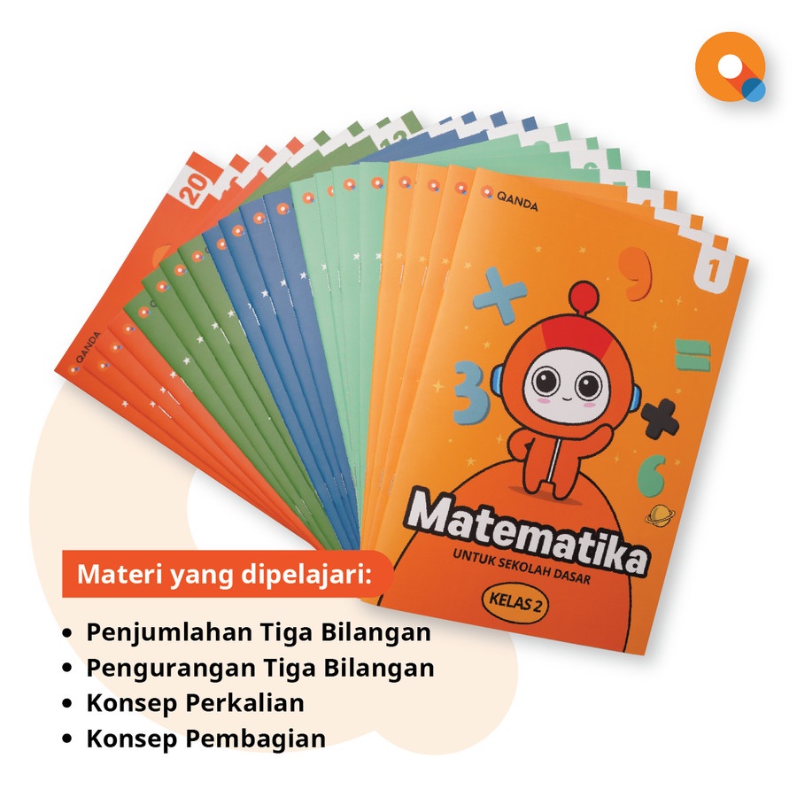 Paket 20 Buku kumpulan latihan soal Matematika SD Kelas 2 QANDA Workbook