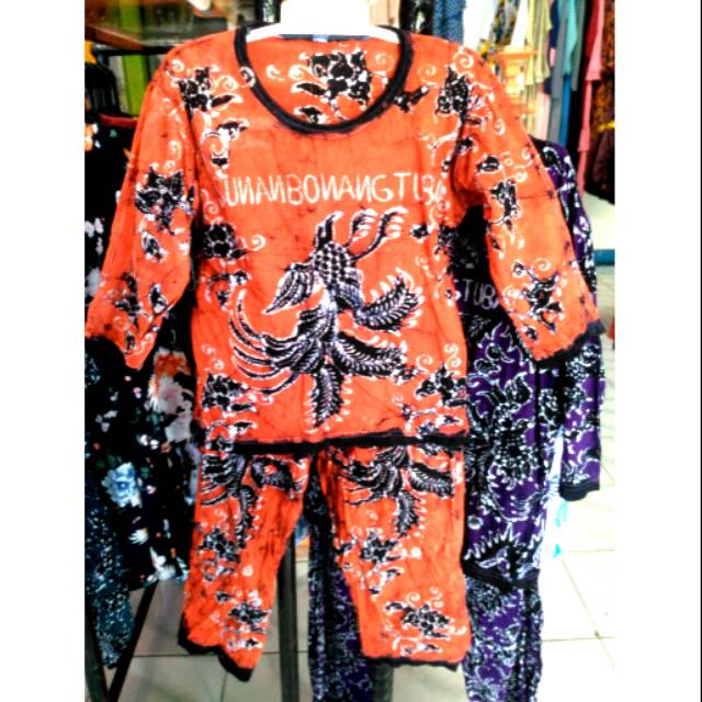 Setelan Piyama batik lengan panjang unisex