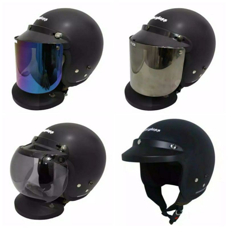 Helm Bogo Cargloss Retro Original Hitam doff