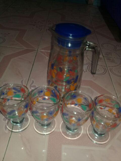 Drink Set Kaca Lazetta/drink Set Kaca/teko Teh/teko Gelas Unik/drink Set Lazetta