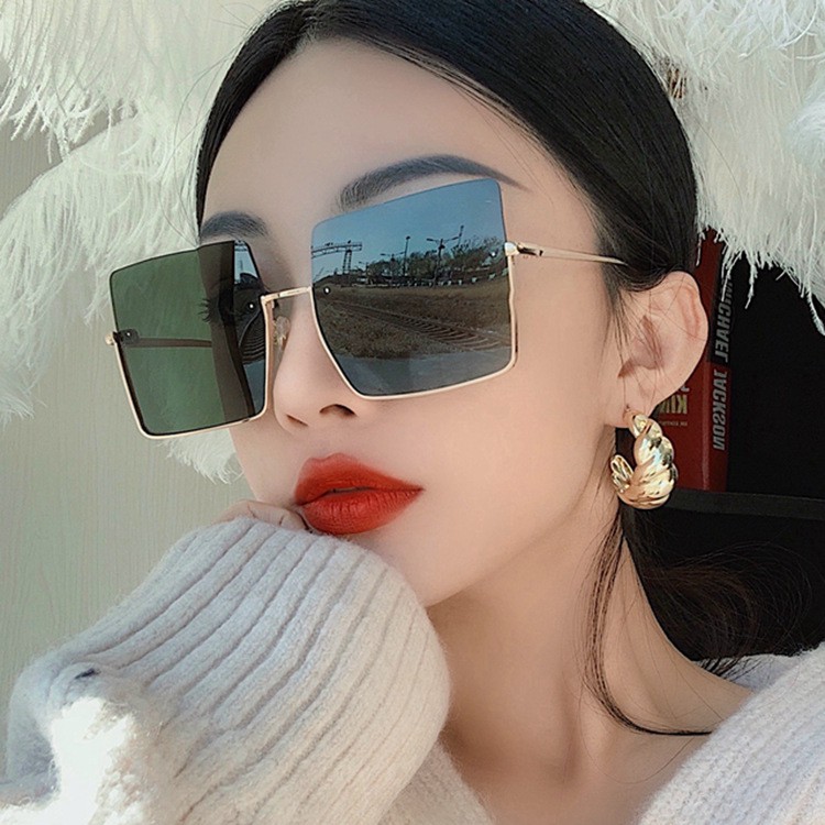 Kacamata Wanita Fashion Oversize Frameless Tanpa Bingkai Sunglasses