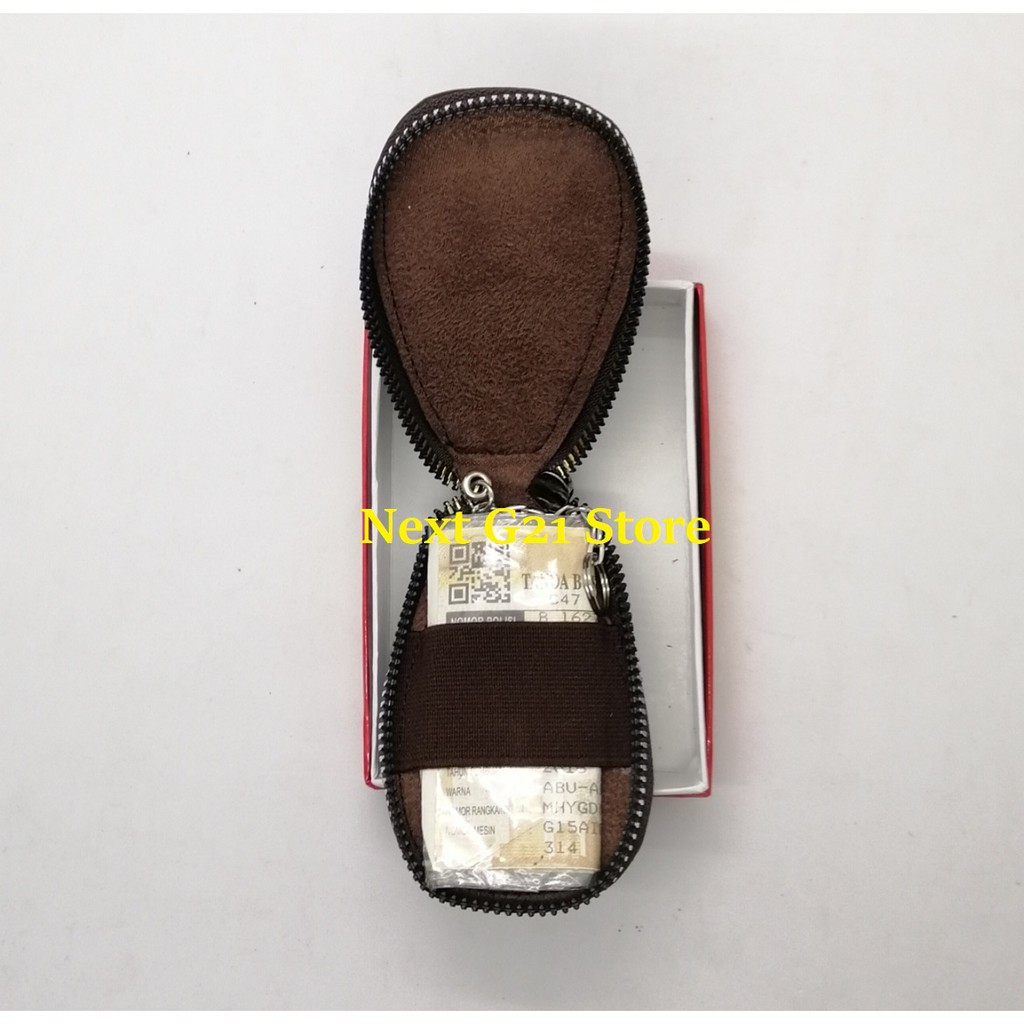 Dompet Remote Mobil, Model Oval Logo Buaya, Kulit Sapi asli