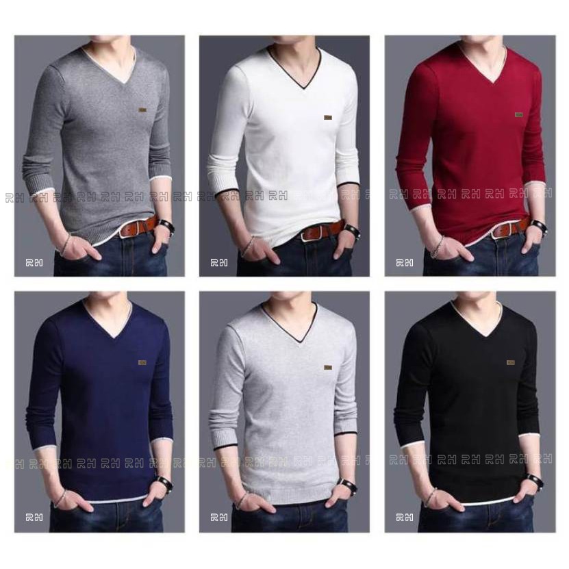 SWEATER RAJUT V NECK PRIA SWITTER PRIA ATASAN RAJUT SWEETER PRIA CARDIGAN BAJU RAJUT