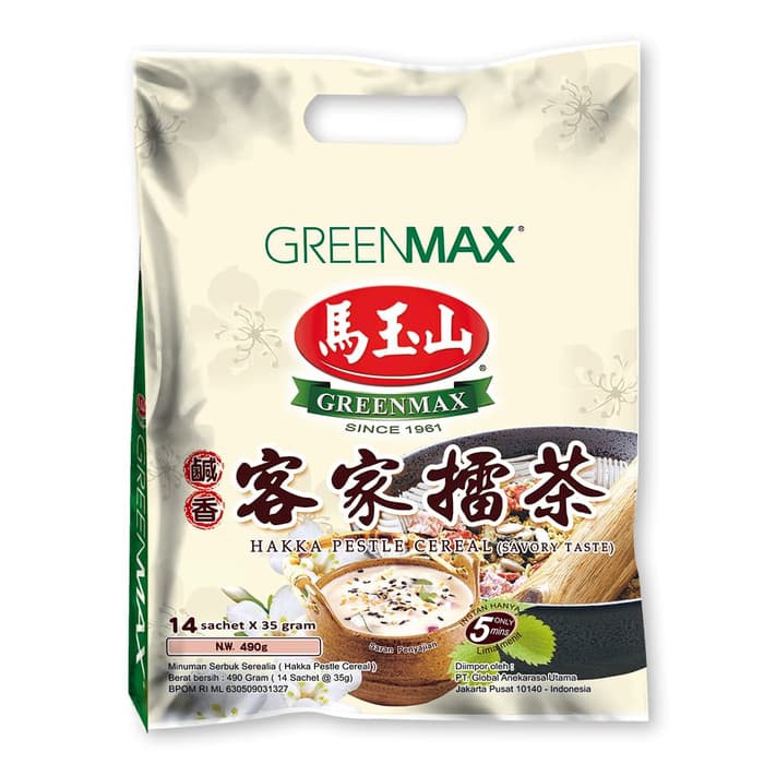 

GREENMAX Hakka Pestle Cereal (14 sachets x 35gr) - Sereal Vegan Pengganti Sarapan