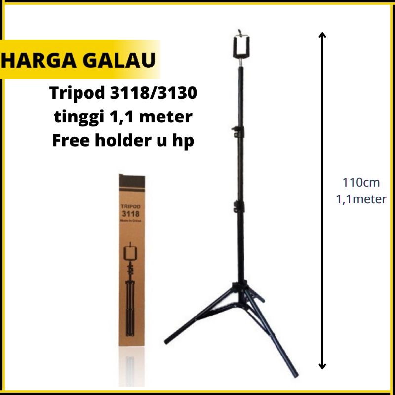 Tripod besi 1meter | Tripod 3130 / 3118 metal | Tripod 1m full black