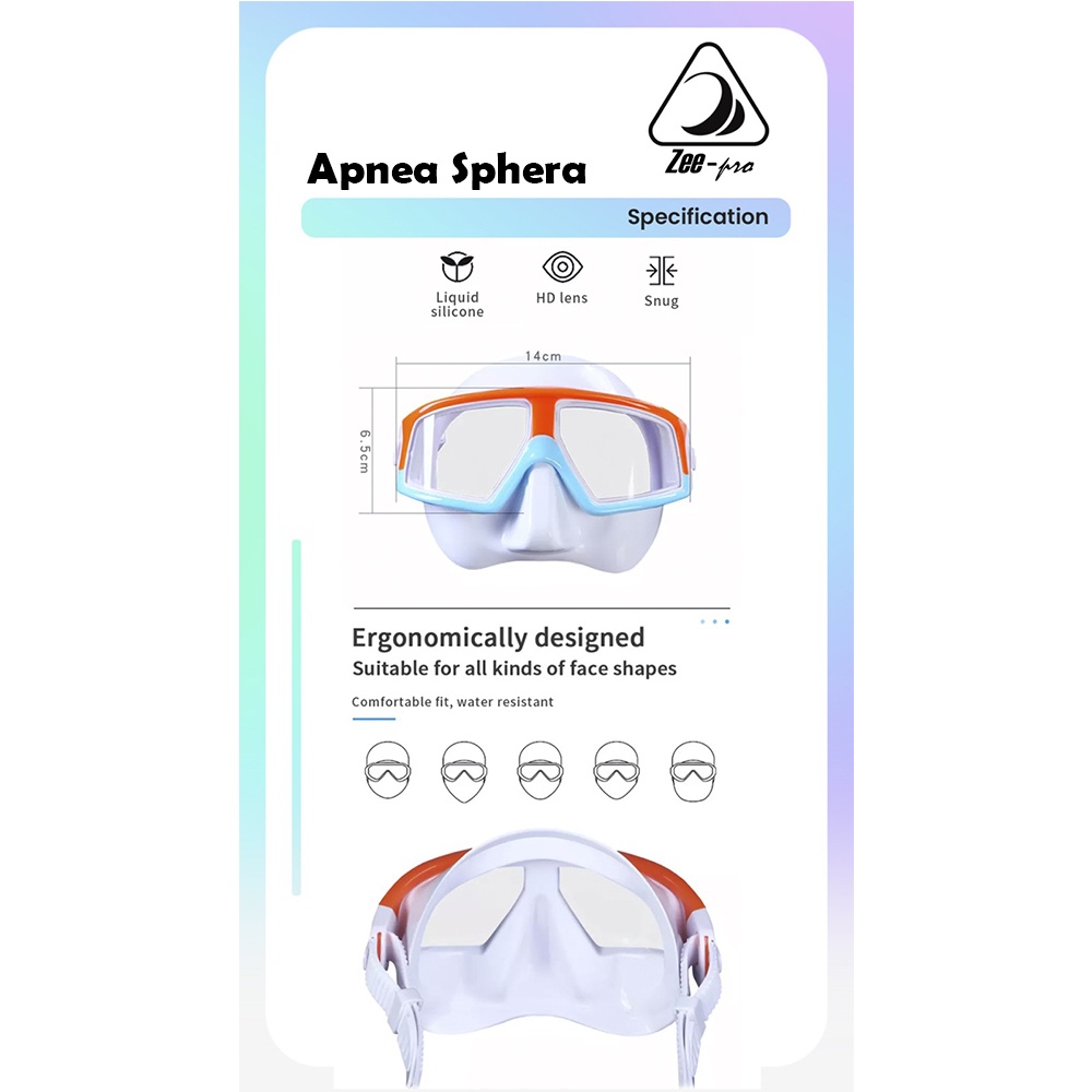 Low Volume Mask Freedive Apnea Sphero Spearfishing Zeepro No Molchanov