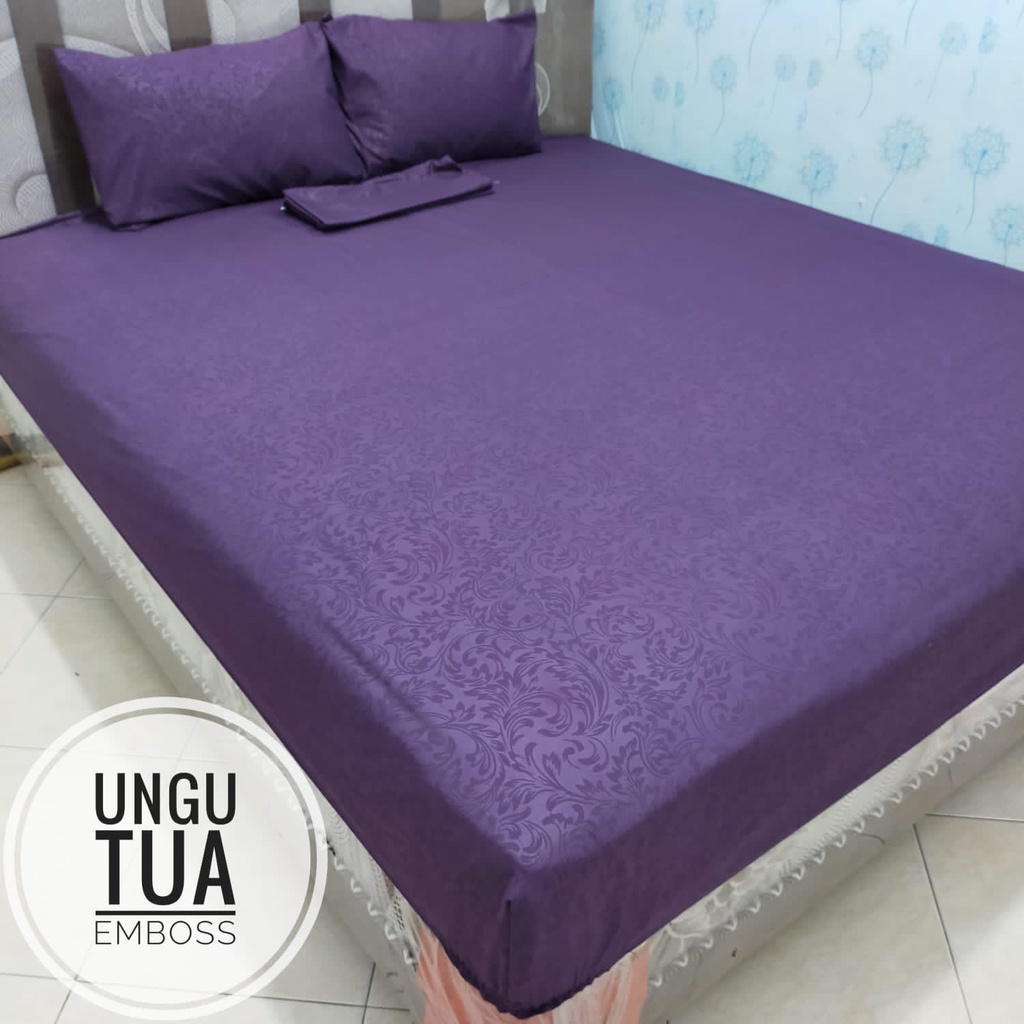 Sprei Polos Embos Ungu Tua Sprey Homemade Ukuran 120 160 180 King Qween