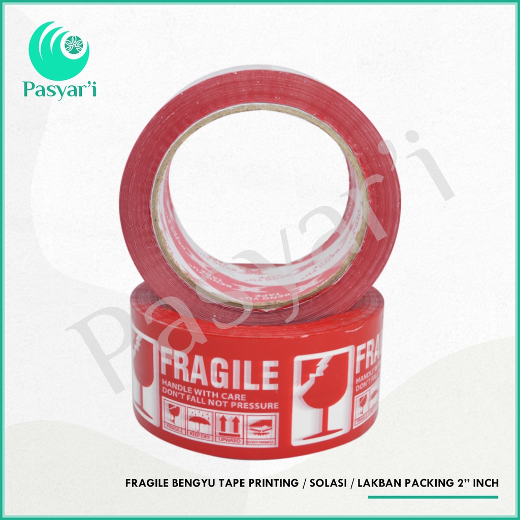 

Fragile Bengyu Tape Printing / solasi / lakban packing 2” inch