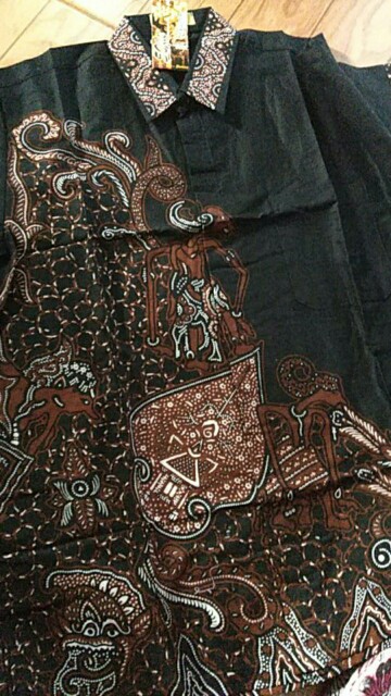 Baju Batik Wayang Kemeja Batik Lengan Pendek Batik Pria Dewasa M L Xl Xxl Katun