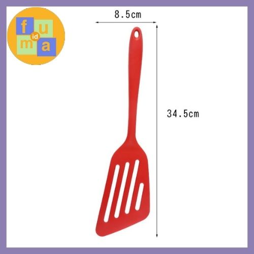 Spatula Silicone Sloping Slotted Turner / Sodet Bolong Ujung Miring / Spatula Silicone Easy To Use / Spatula Silicone untuk masak / Silicone Spatula Multifungsi Serbaguna