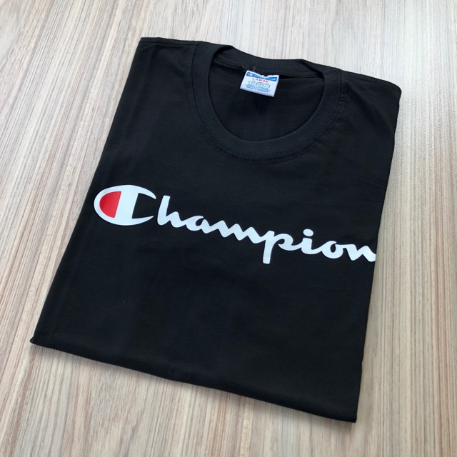 KAOS CHAMPION - LOGO BASIC FONT BIG HITAM