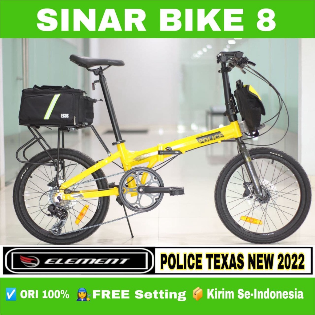 Sepeda Lipat  ELEMENT POLICE TEXAS NEW 20 Inch Bike To Work 8 Speed