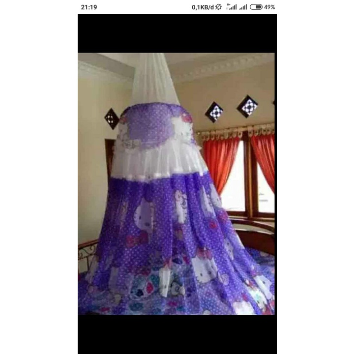 Kolambu gantung bulat anti nyamuk motif hello Kitty