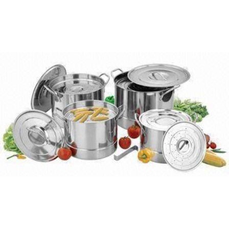 STOCK POT STAINLESS 4 SET + STEAMER Uk. 24 - 30 CM