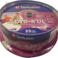 Verbatim DVD+R DL Printable / DVD Double Layer 8.5GB / DVDR Plus CB25
