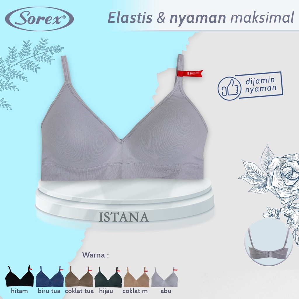 Bh Bra Seamless PREMIUM SOREX strech Original bahan TERBAIK (Cup B dan Cup C) S10-28525BRN non kawat