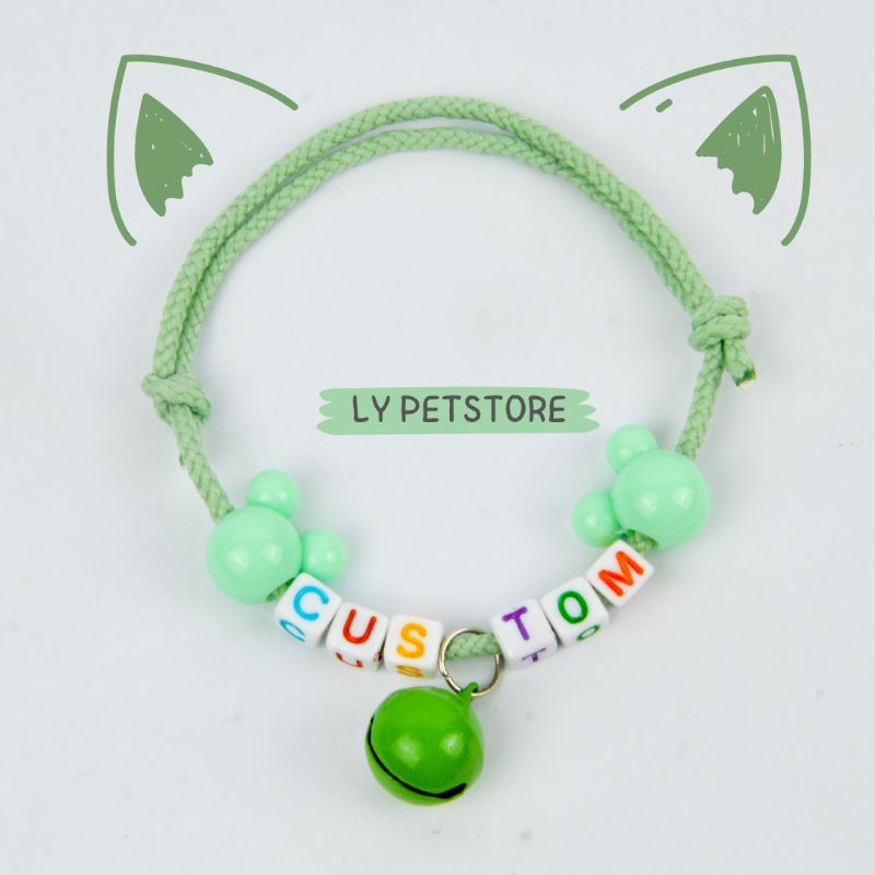ELYE STORE | Kalung Kucing Custom Nama Pastel Series | Tali Prusik Request Nama