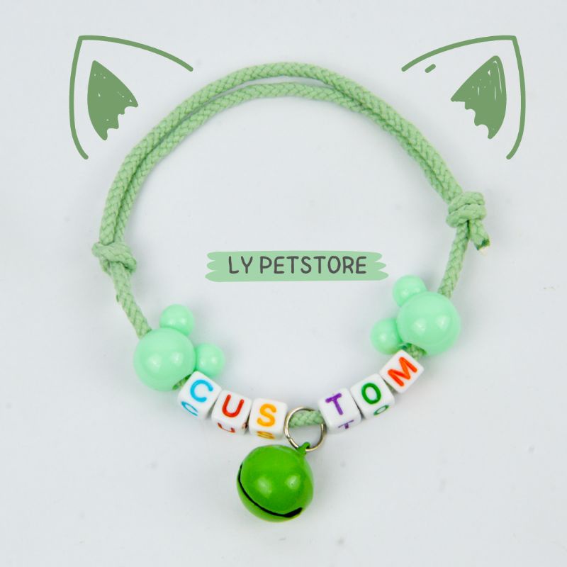 LY PETSTORE | Kalung Kucing Custom Nama Pastel Series | Tali Prusik Request Nama