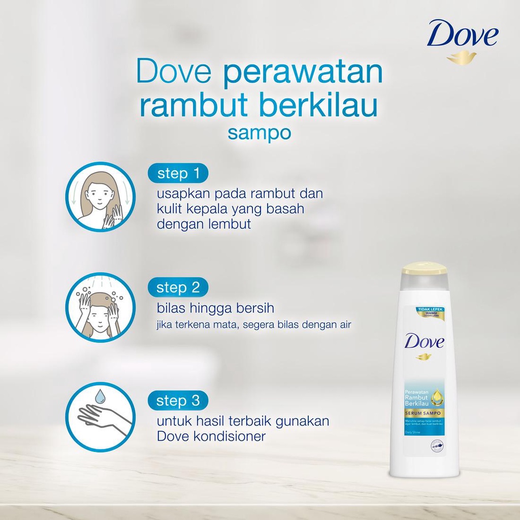 Dove Shampo Perawatan Rambut Berkilau 135ml