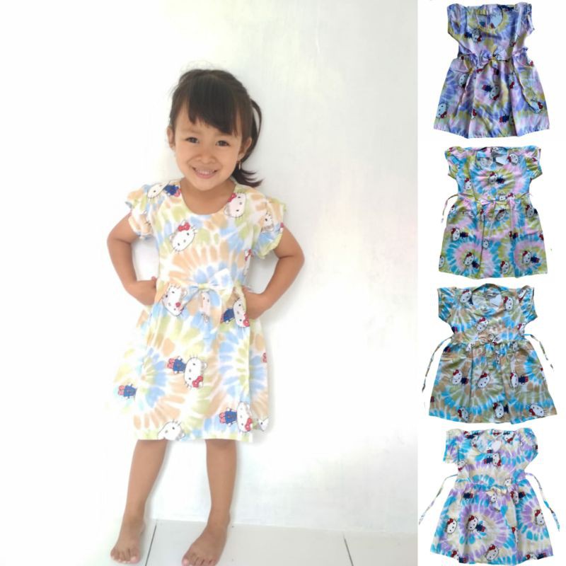 (COD)Dress Tie Dye Hello Kitty (2-6 th)